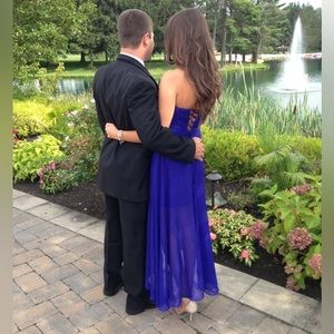 Strapless High/Low Prom Dress